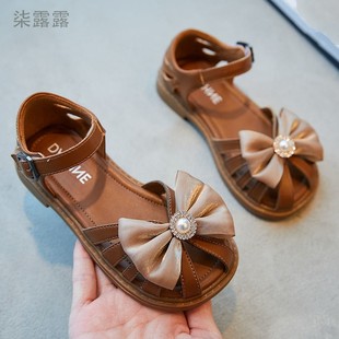 2025新款 寶寶羅馬鞋 夏季 蝴蝶結(jié)女童包頭沙灘鞋 潮 時(shí)尚 兒童公主涼鞋