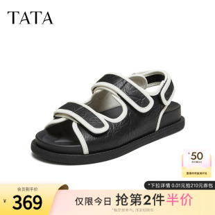 勃肯鞋 時(shí)尚 百搭休閑鞋 黑色涼鞋 GUM01BL5 TATA他她女鞋 新款 2025夏季