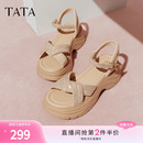 氣質時裝 法式 涼鞋 2025夏季 CXT01BL5 TATA他她休閑厚底涼鞋 新款 女鞋
