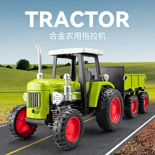 大號合金拖拉機兒童玩具車手扶農夫車模型仿真農用玩具汽車帶聲光