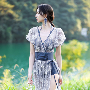 女 性感連體仙氣聚攏三亞海邊度假長裙溫泉泳裝 泳衣女長款 2025新款