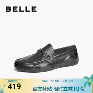套腳豆豆樂福鞋 百麗一腳蹬休閑商務皮鞋 新款 子25春季 A1818AM5 男鞋
