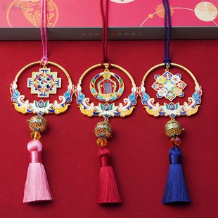 國風(fēng)創(chuàng)意八吉祥汽車掛飾十字金剛杵合金車掛車內(nèi)裝 飾掛件香包禮.7