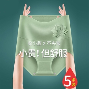 抗菌全棉中老年200斤胖MM款 女高腰收腹提臀大碼 三角 純棉內(nèi)褲 4條裝