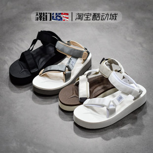 2PO日系可調節魔術貼簡約純色休閑輕便厚底涼拖鞋 SUICOKE DEPA