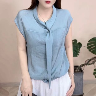 減齡短袖 時(shí)尚 襯衫 洋氣氣質(zhì)媽媽裝 顯瘦上衣女 2025夏季 百搭小衫 新款