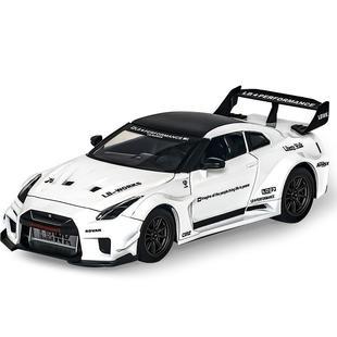 24日產(chǎn)GTR合金模型回力聲光后輪避震仿真跑車男孩玩具汽車模型