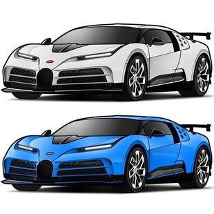 JKM合金汽車模型1 32布加迪EB110白龍Centodieci聲光轉向避震開門
