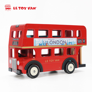 英國le van倫敦公交車汽車模型立體仿真大型益智兒童木質玩具 toy