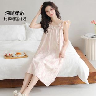 背心吊帶女士孕婦甜美家居服性感睡衣 純棉2025新款 新品 睡裙女夏季