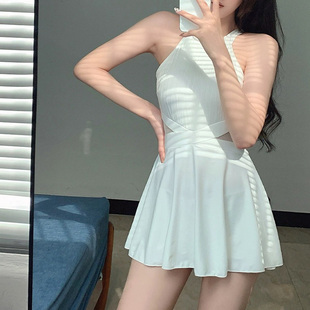 純欲ins風遮肚顯瘦保守度假游泳衣 裙式 泡溫泉分體泳衣女新款 時尚