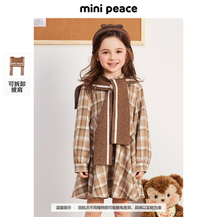 專柜同款 女童連衣裙秋季 時(shí)尚 MINIPEACE太平鳥童裝 格紋裙 系列