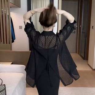 小眾設計感大碼 外套襯衣2025新款 防曬襯衫 薄款 雪紡上衣 女夏款 夏季