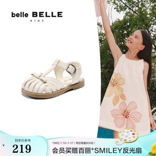 休閑豬籠公主鞋 百麗童鞋 新款 女2025夏季 15000B75 包頭羅馬鏤空涼鞋