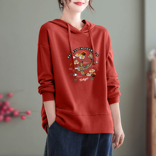 清倉(cāng)秒殺 衛(wèi)衣百搭減齡連帽上衣 外貿(mào)出口品牌折扣女士純棉印花長(zhǎng)袖