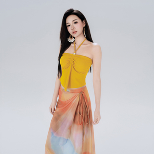 泳衣女款 長裙分體海邊度假三件套比基尼絕美性感 高級感2025年新款