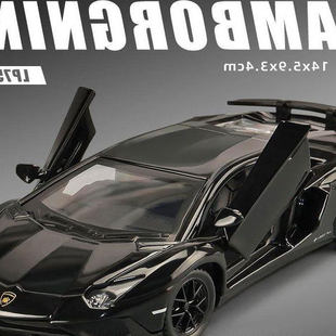 蘭博基尼大牛LP750合金車?？砷_門聲光回力仿真汽車模型男孩玩具