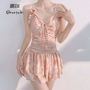 韓泡溫泉泳裝 仙女范感遮肚顯瘦性感款 分體泳衣 泳衣女連體裙式 新款