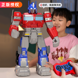 正版 變形金剛擎天柱遙控機器汽車人智能互動男孩生日禮物編程玩具