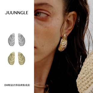 Dare買手店JUUNNGLE LAB貽貝海灣耳釘度假風小眾原創設計耳環飾品