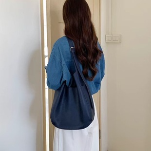 包滿意 韓國大容量軟皮質感休閑簡約慵懶風松弛感上班通勤托特包