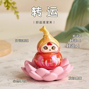 國(guó)風(fēng)葫蘆非遺伴手禮轉(zhuǎn)運(yùn)高級(jí)輕奢國(guó)潮手辦車載飾品招財(cái)福祿擺件
