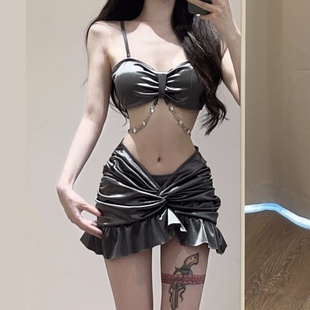 cicory高級性感比基尼三件套分體泳衣女2025新款 溫泉度假鋼托顯瘦