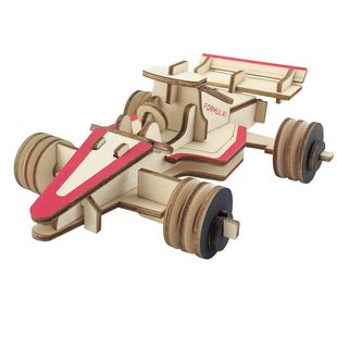 兒童益智DIY手工玩具 3D木制立體拼圖 汽車積木模型 馨聯 方程車