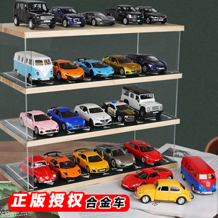 正版 合金車保時捷奔馳奧迪蘭博基尼小汽車模型仿真兒童玩具車男孩