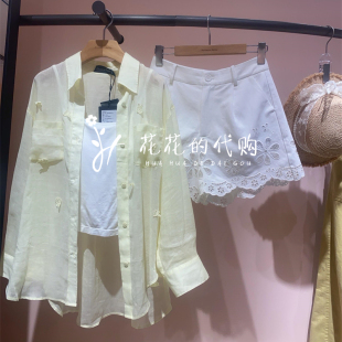 699 香蕉寶貝苧麻繡花襯衫 BANANA 專柜正品 BABY2025夏季 B252C256