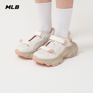 新款 25夏季 SDW01 男女情侶運動休閑百搭魔術貼厚底涼鞋 MLB官方