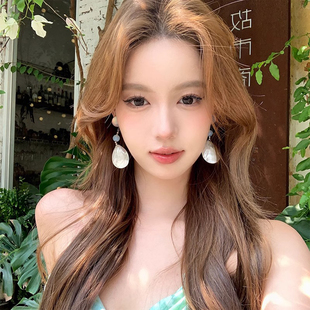 夏日海邊度假風貝殼流蘇耳環耳釘女小眾設計獨特耳墜時尚 簡約耳飾