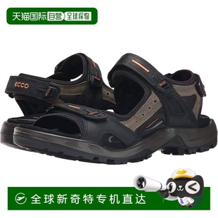 美國奧萊 黑色 直發 ecco尤卡坦男子涼鞋 自營