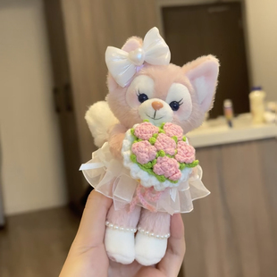 超可愛汽車掛飾鑰匙扣包掛件生日 抱花蝴蝶結(jié)雪莉玫 告白禮物