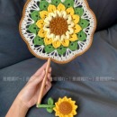 DIY向日葵團扇成品毛線編織材料包古風扇鉤針畢業季 高考節日禮物