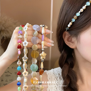 波西米亞復(fù)古風(fēng)貝殼編織發(fā)帶女綁帶編發(fā)日常外戴海邊度假風(fēng)收腰鏈