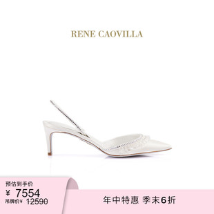 CAOVILLA RENE 末6折 CLEO系列尖頭水鉆女士高跟涼鞋 季