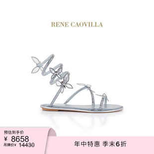 CAOVILLA RENE 末6折 BUTTERFLOWER系列水鉆女士平底涼鞋 季