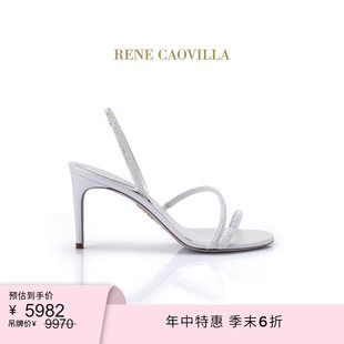 CAOVILLA RENE 末6折 IRINA系列白色水鉆高跟涼鞋 季