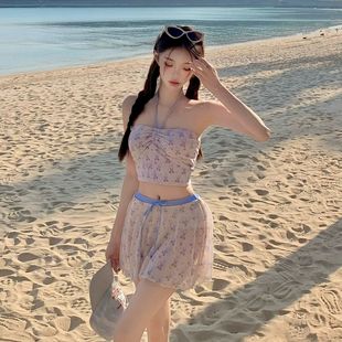 RiXSG韓系少女小熊可愛分體泳衣女小胸比基尼度假ins純欲保守顯瘦