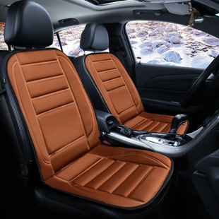 汽車坐墊 車用電加熱通用墊 毛絨保暖加熱12v24v車載座墊冬季