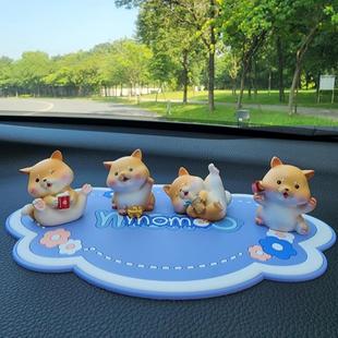 車載招財柴犬公仔網紅汽車內飾品迷你狗狗創意網紅中控臺裝 飾用品