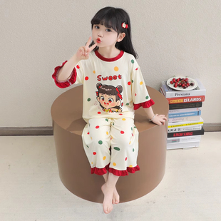 兒童家居服套裝 哪吒2025新款 莫代爾寶寶女孩 純棉薄款 女童睡衣夏季