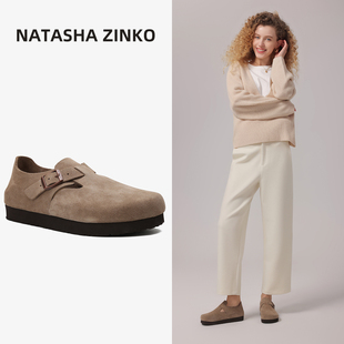 真皮一腳蹬懶人鞋 Natasha 新款 女2025年春季 Zinko厚底增高勃肯鞋