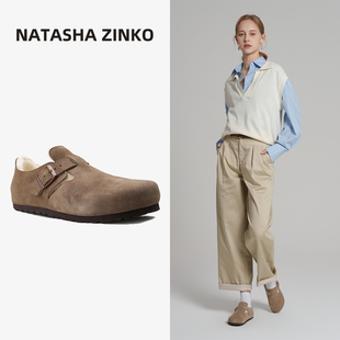 羊毛一體保暖懶人鞋 女2024年秋冬季 Zinko厚底增高勃肯鞋 Natasha