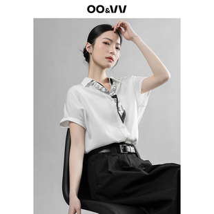 休閑寬松顯瘦氣質(zhì)襯衫 oo&vv法式 通勤polo領(lǐng)雪紡襯衣女2025夏季