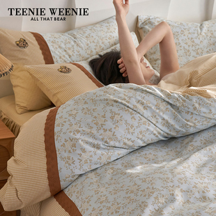 TeenieWeenie新款 四件套純棉全棉床上床單被套罩 花邊碎花床裙款