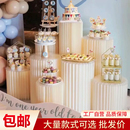 婚慶甜品臺(tái)羅馬柱子訂婚路引生日派對(duì)裝 飾道具擺件折疊圓柱展示臺(tái)