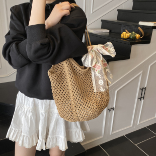 文藝范手工編織包包女2025新款 網紅小仙女托特包大容量休閑單肩包