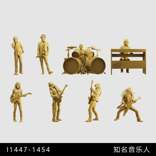 知名音樂人 64小人偶模型手辦1 菲爾 理查德1 43微縮白模 尼基